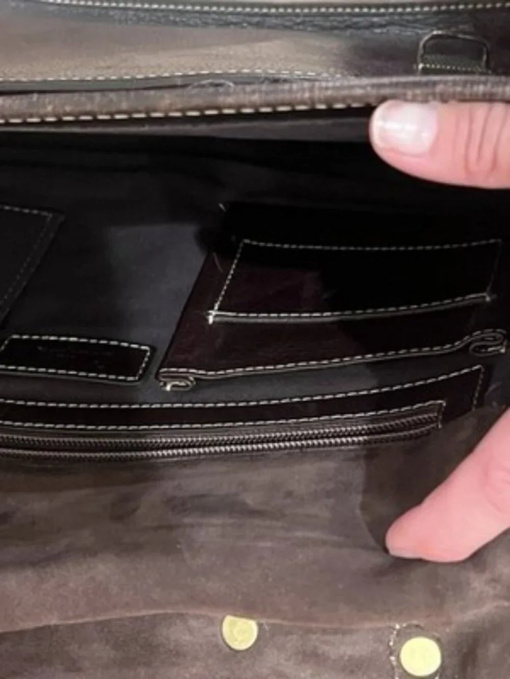 COLE HAAN Heavy Leather Briefcase / Messenger Bag